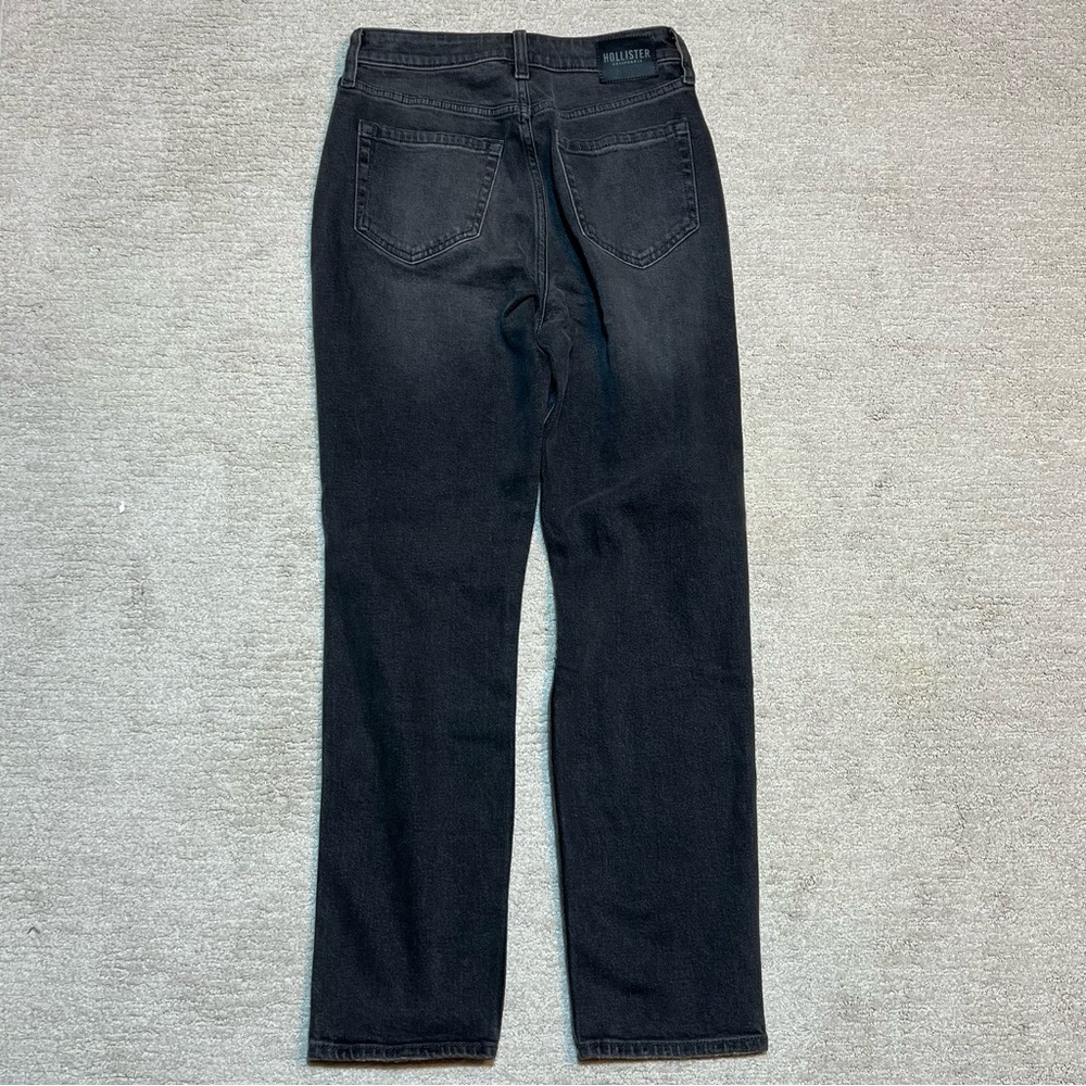 Hollister Ultra High Rise Mom Jean Light Black Distressed Women Sz. 1 25/27 NWD - Picture 2 of 8